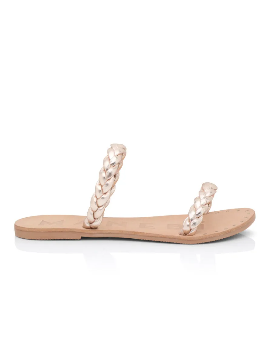 Rose Gold Braided Flat Sandal