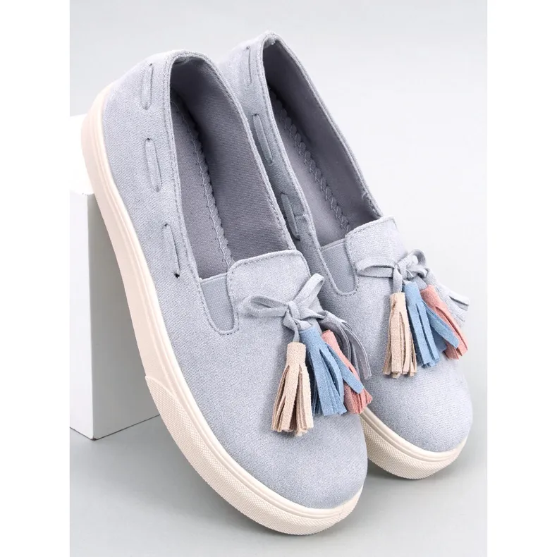 Salma Gray fringed sneakers grey