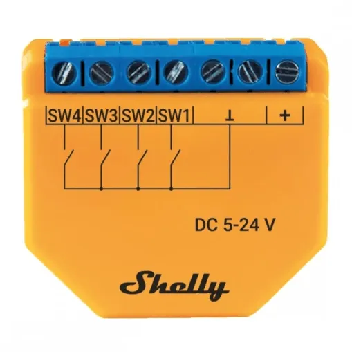 Shelly i4 DC Controller with Google Alexa Compatibility and Wi-Fi Operation