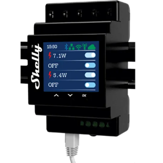 Shelly Pro Relay Switch 4 Channels Circuit Rail with Wi-Fi LAN Bluetooth