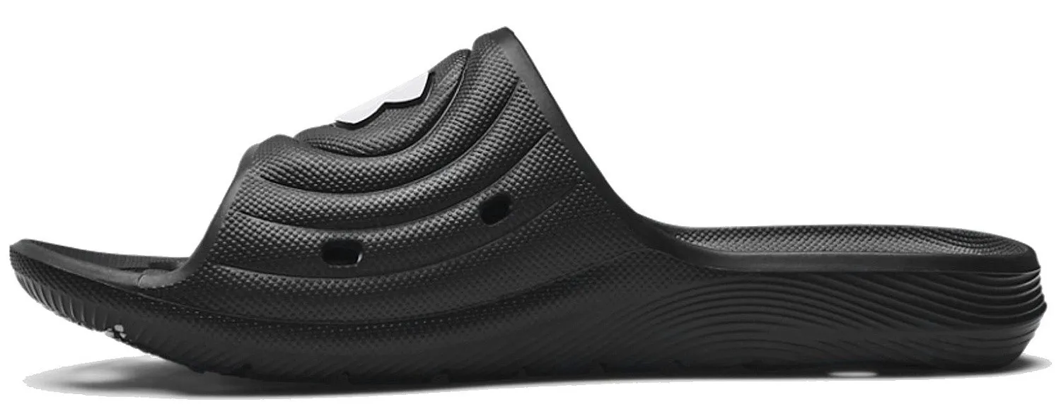 shoes Under Armour Locker IV Slides - 001/Black/White - men´s