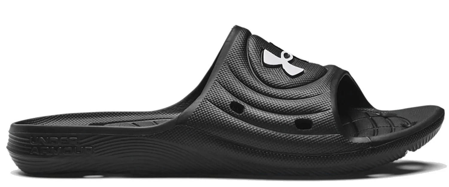 shoes Under Armour Locker IV Slides - 001/Black/White - men´s