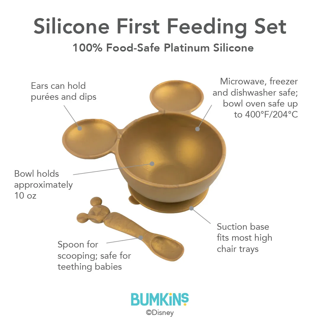 Silicone First Feeding Set: Minnie Mouse Gold