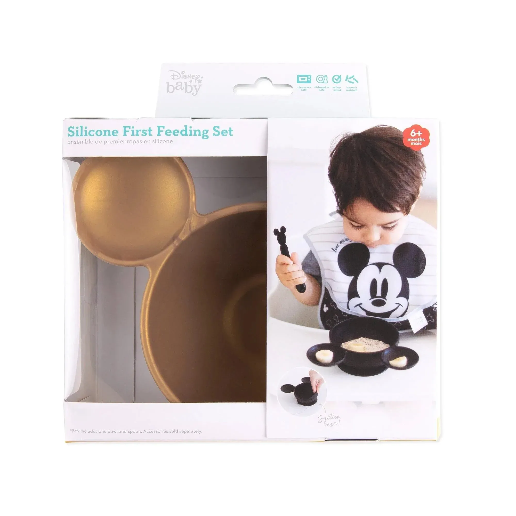 Silicone First Feeding Set: Minnie Mouse Gold