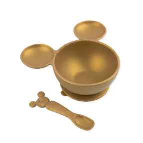 Silicone First Feeding Set: Minnie Mouse Gold