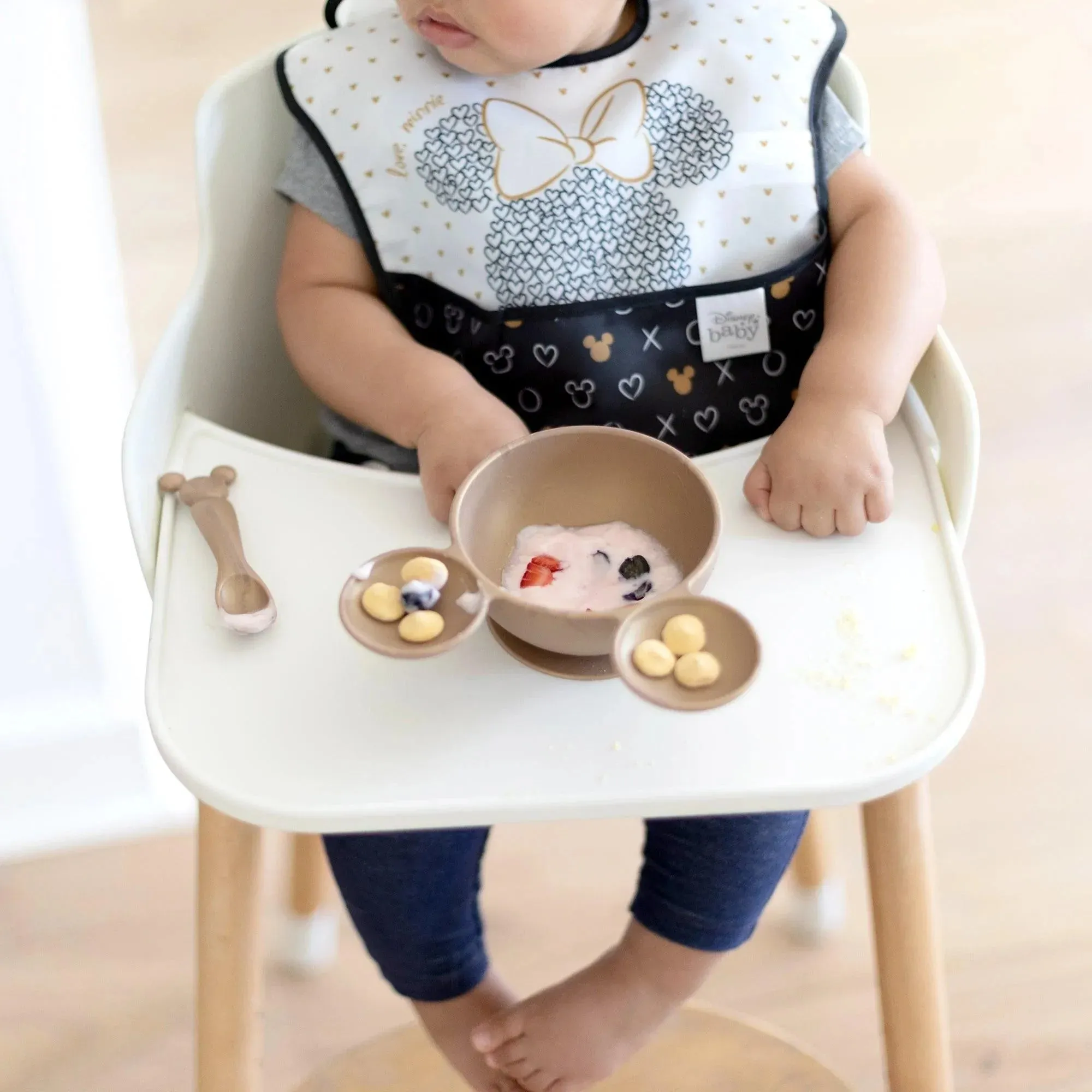 Silicone First Feeding Set: Minnie Mouse Gold