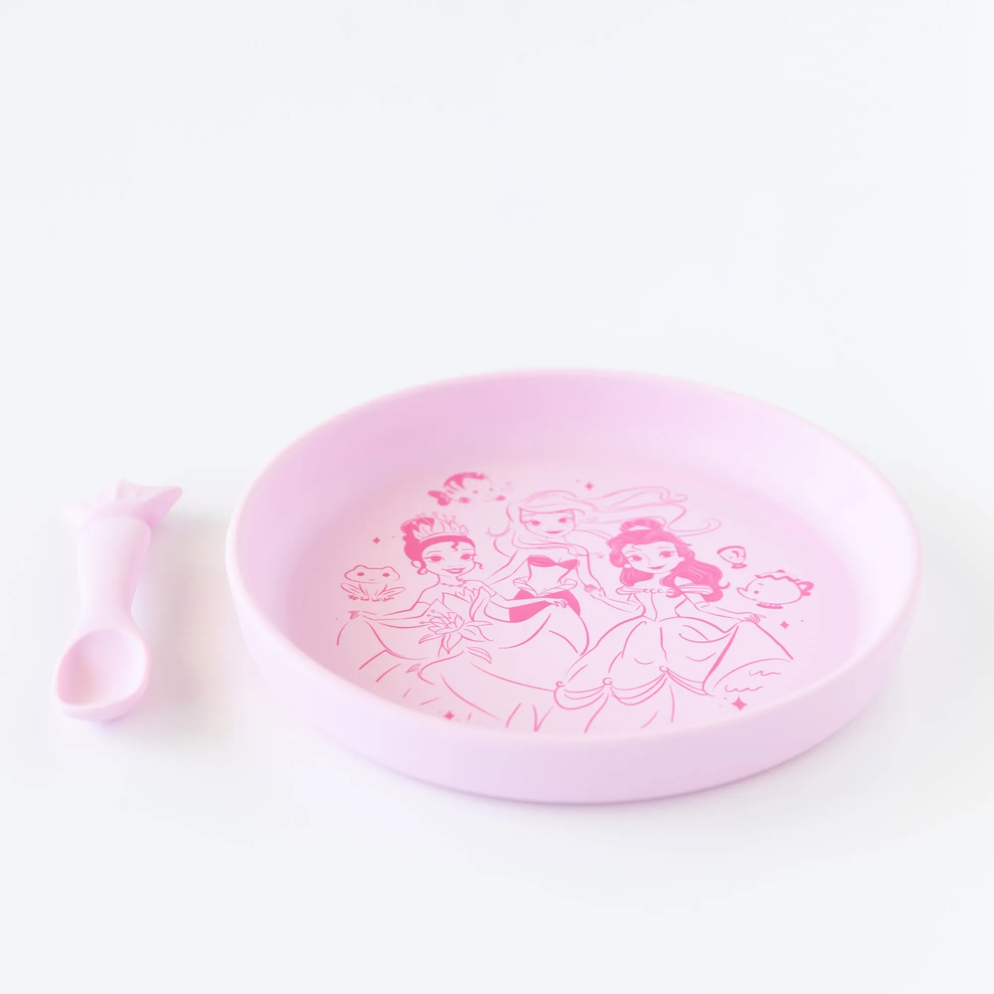 Silicone Plate + Spoon Set: Disney Princess