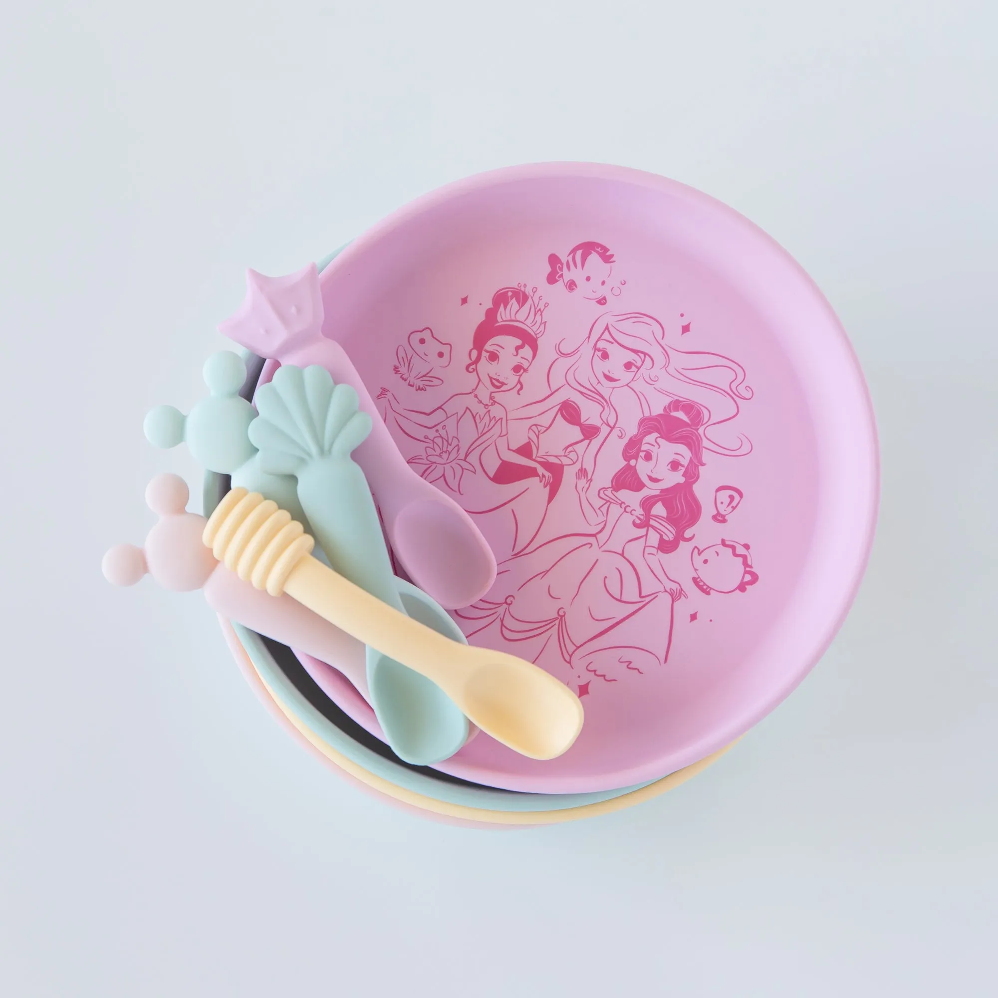 Silicone Plate + Spoon Set: Disney Princess