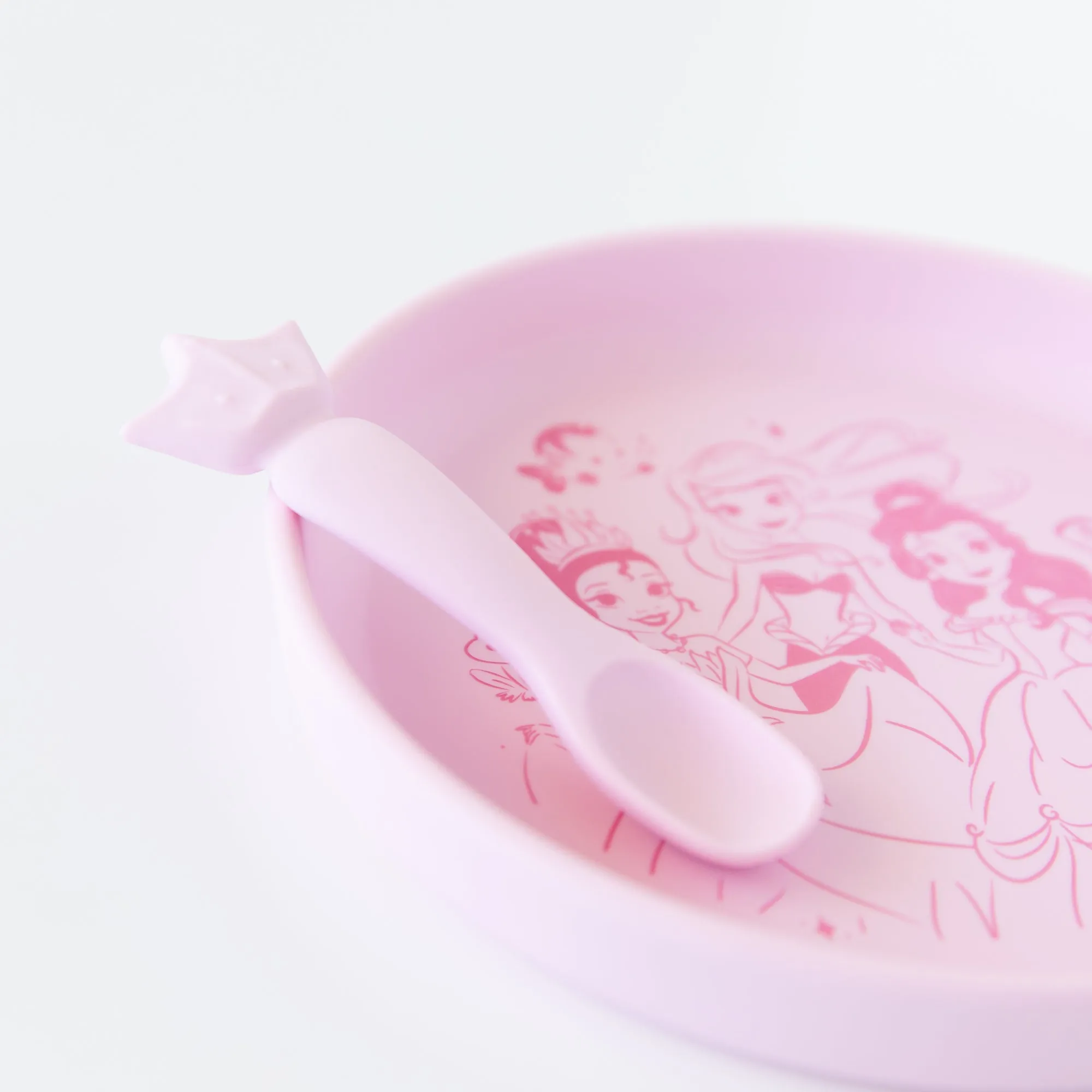 Silicone Plate + Spoon Set: Disney Princess