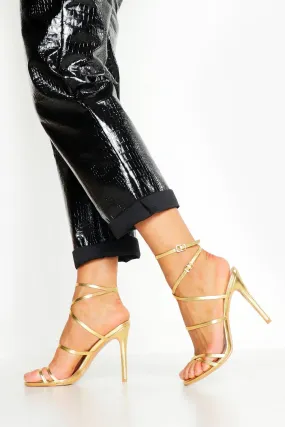 Skinny Strap Lace Up Stiletto Heels