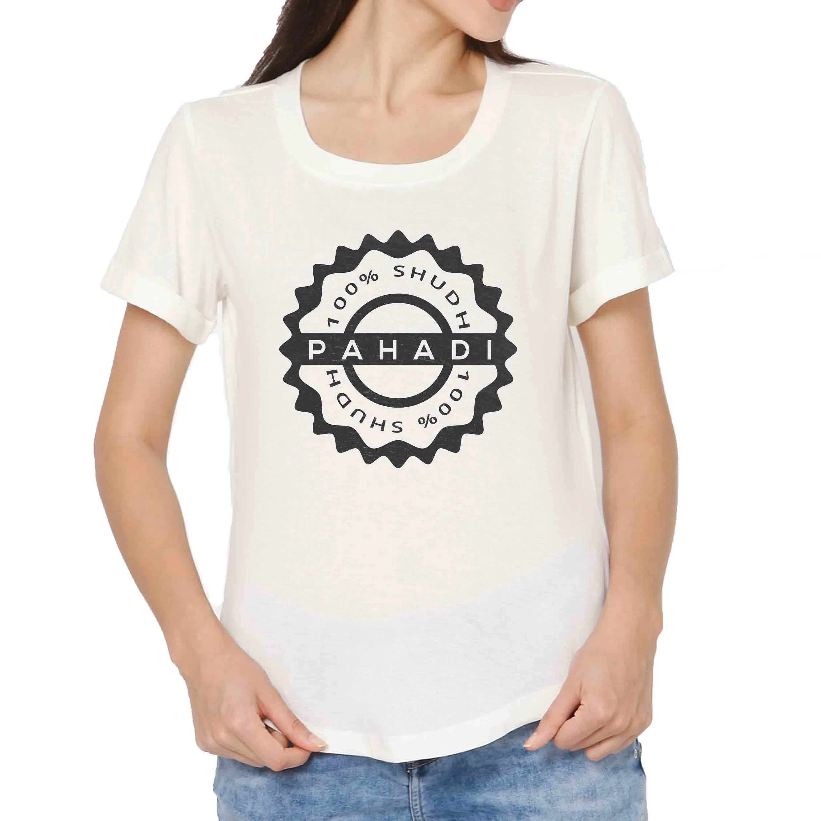 Slogan tshirt for women - Mountain Pahadi Girl