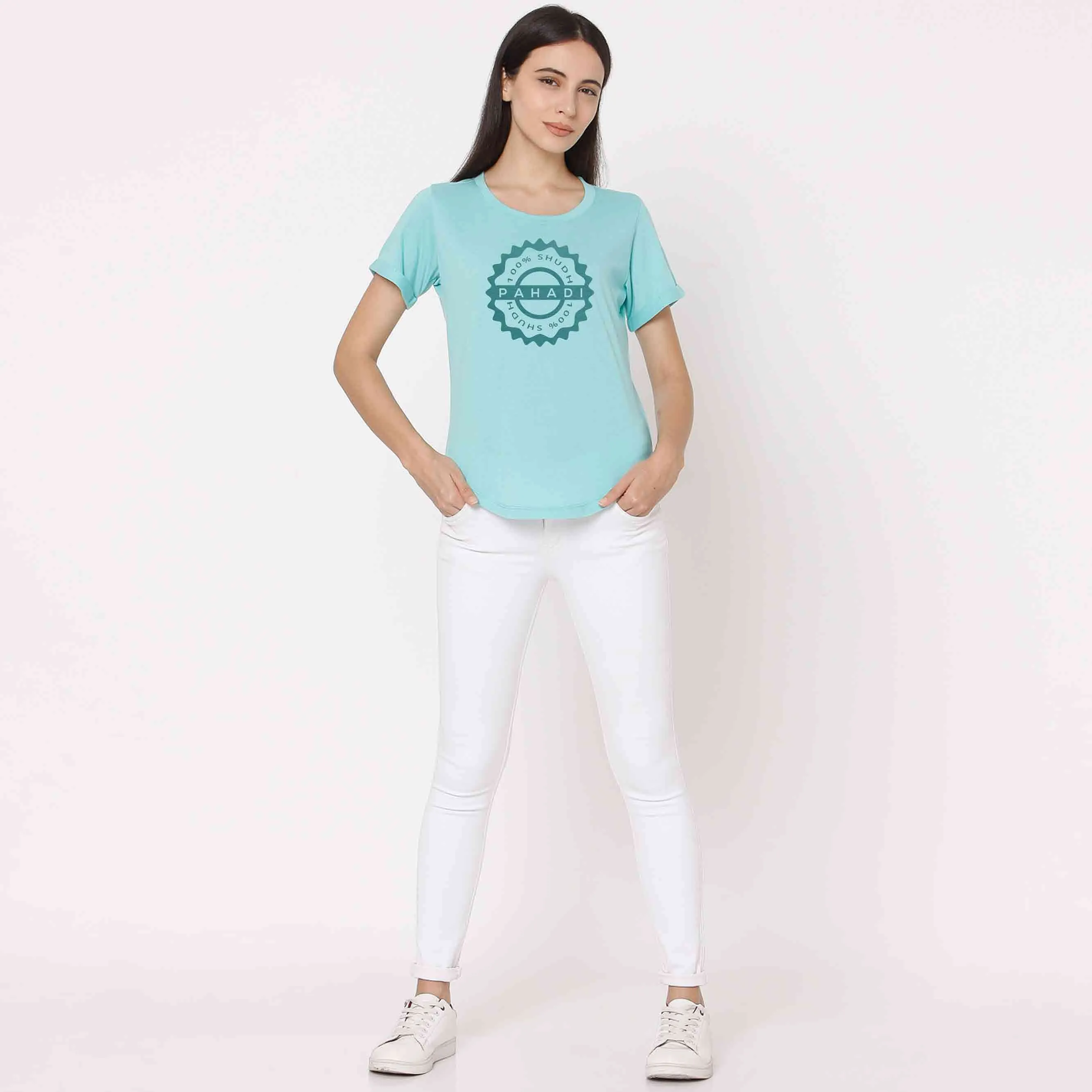 Slogan tshirt for women - Mountain Pahadi Girl