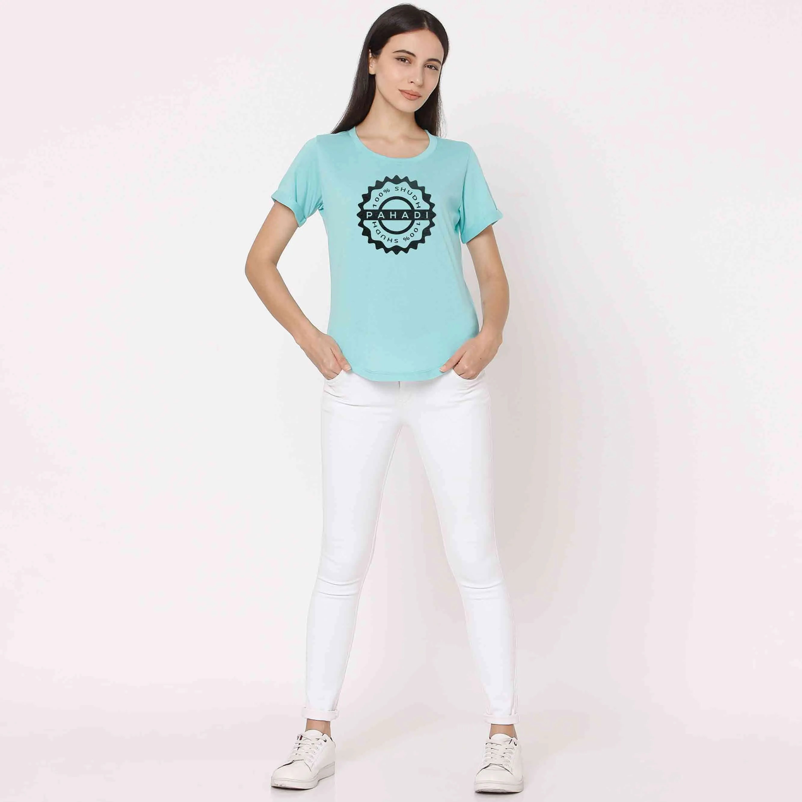 Slogan tshirt for women - Mountain Pahadi Girl