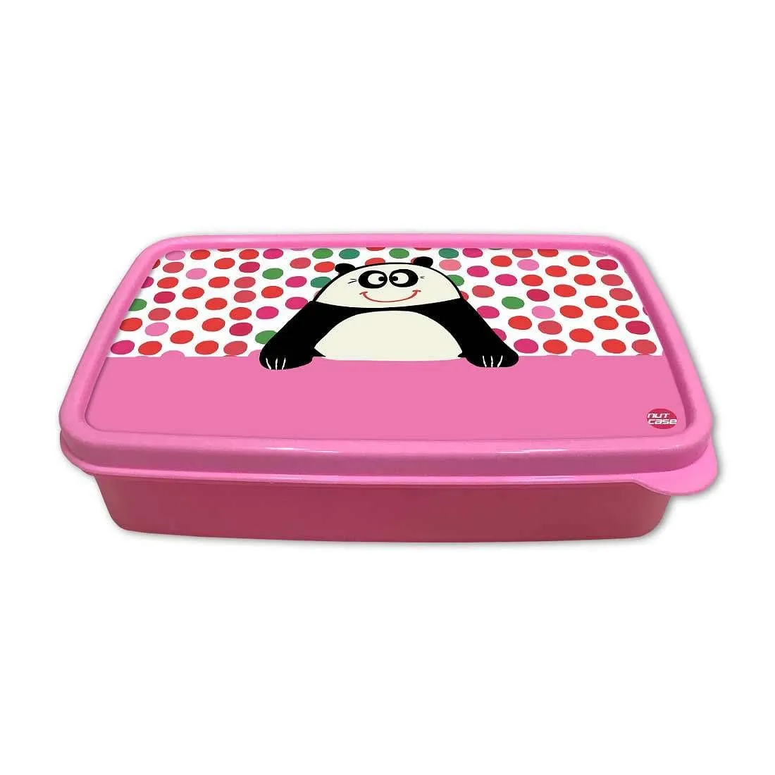 Small Plastic Designer Childrens Lunch Box for School Girl - Panda