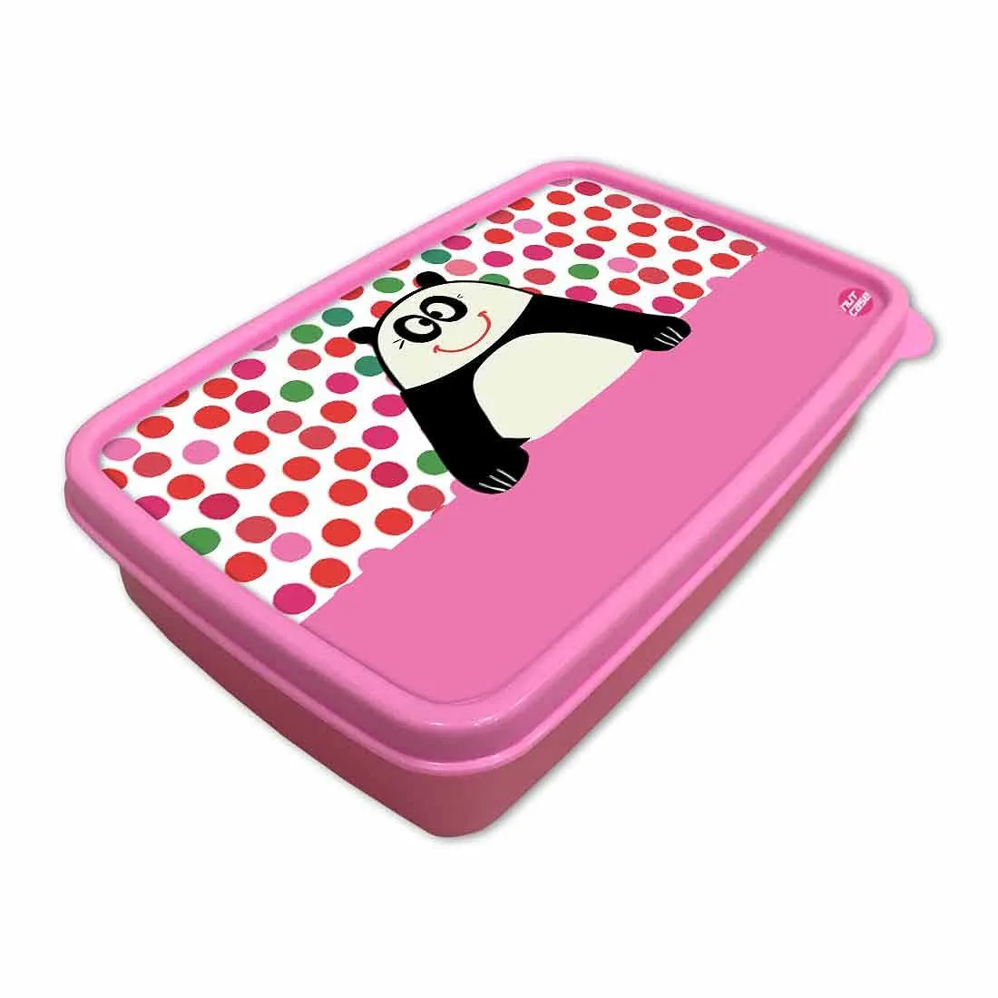 Small Plastic Designer Childrens Lunch Box for School Girl - Panda