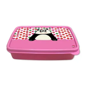 Small Plastic Designer Childrens Lunch Box for School Girl - Panda