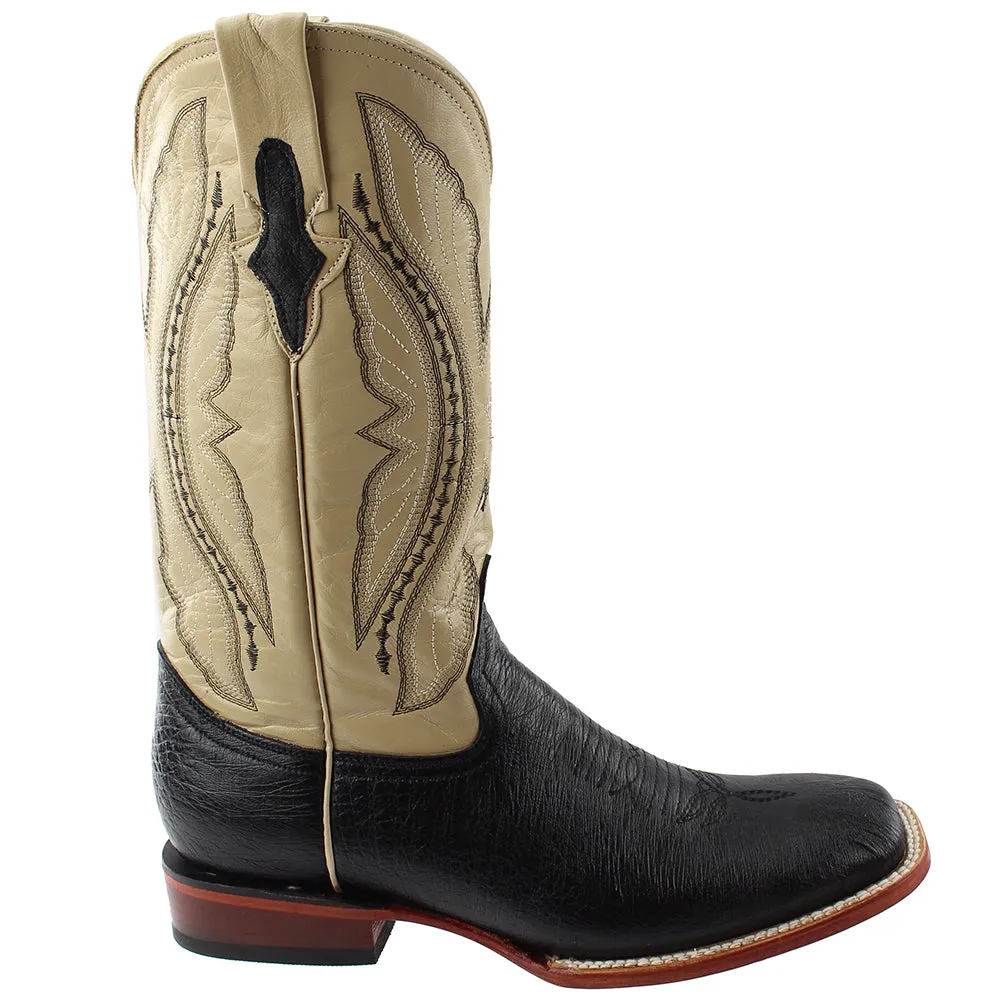 Smooth Ostrich Square Toe Cowboy Boots