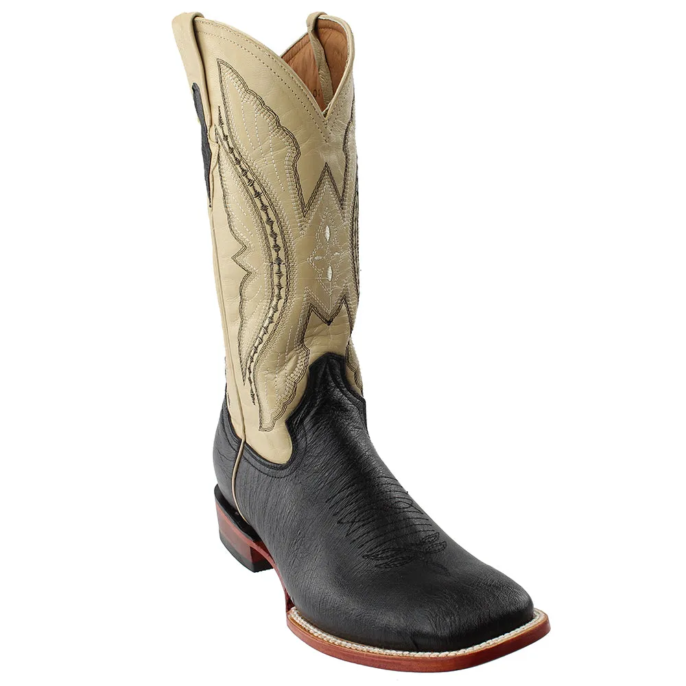 Smooth Ostrich Square Toe Cowboy Boots