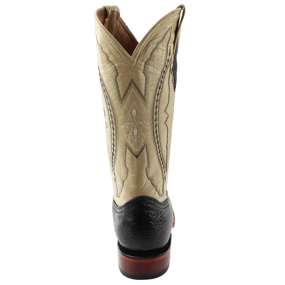 Smooth Ostrich Square Toe Cowboy Boots