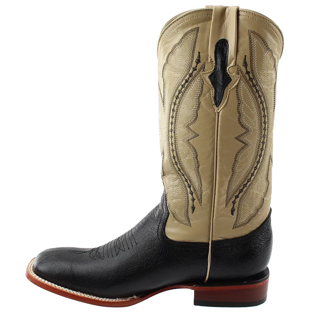 Smooth Ostrich Square Toe Cowboy Boots