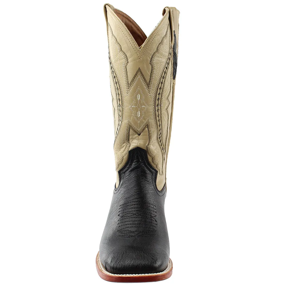 Smooth Ostrich Square Toe Cowboy Boots