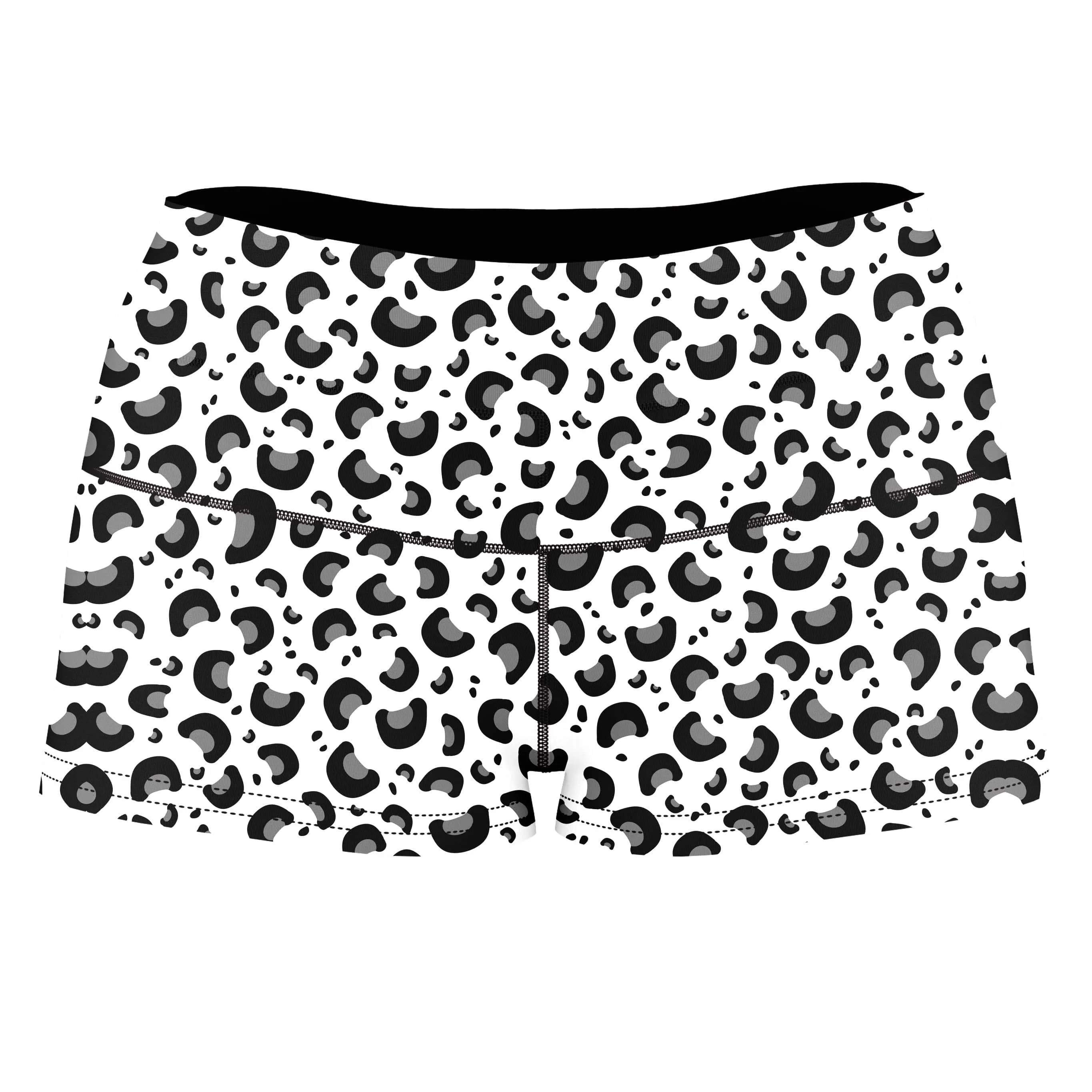 Snow Leopard Print High-Waisted Women's Shorts