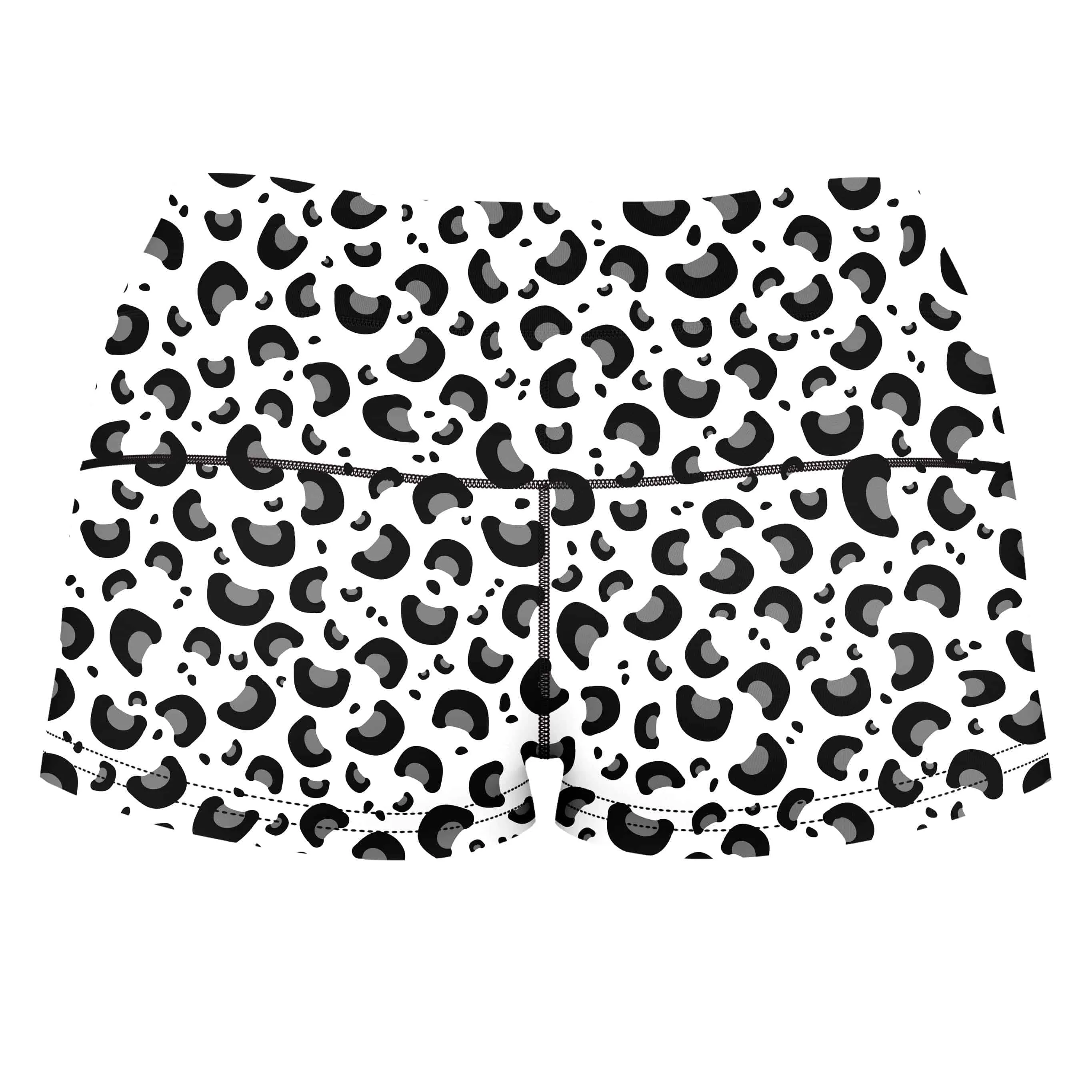 Snow Leopard Print High-Waisted Women's Shorts