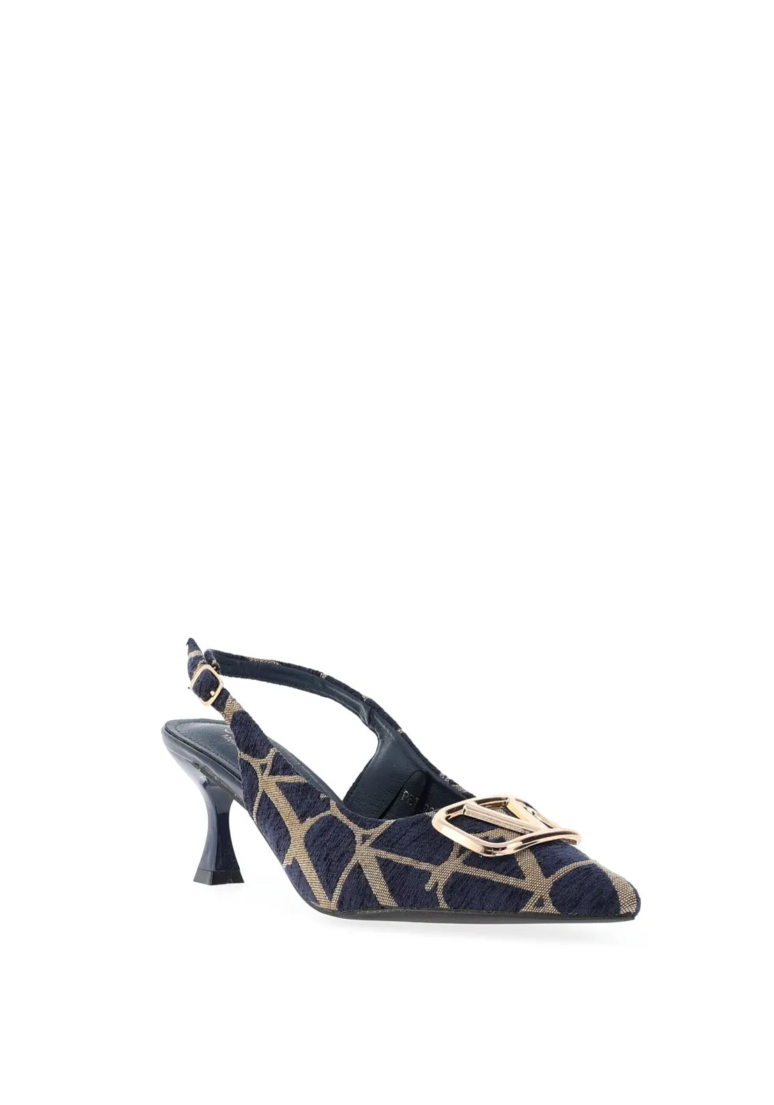 Sorento Peterstone Brooch Detail Heels, Navy