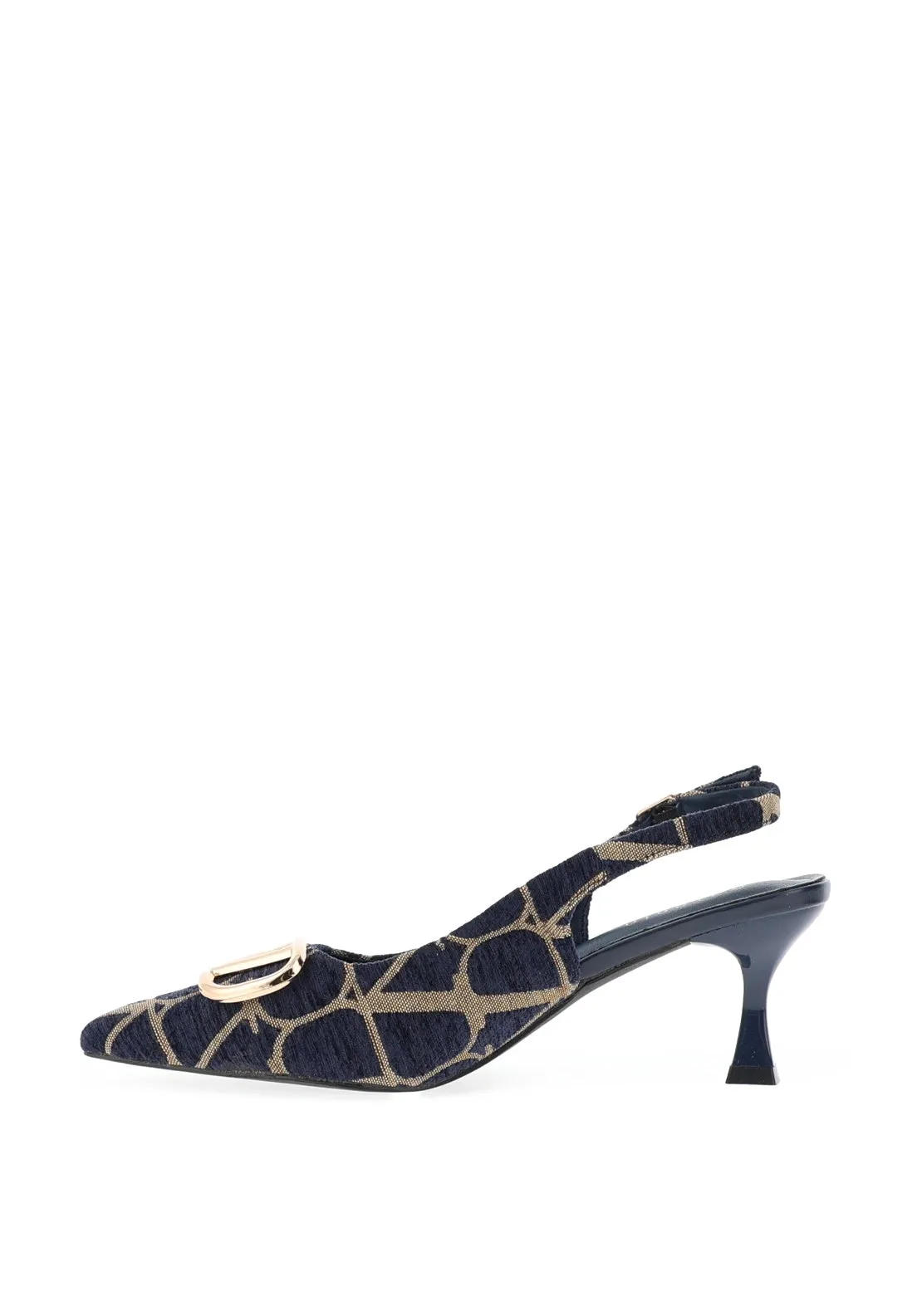 Sorento Peterstone Brooch Detail Heels, Navy