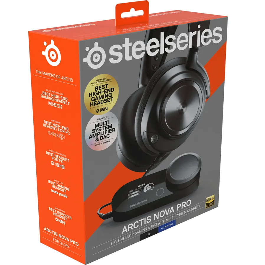 SteelSeries Nova Pro Wired Gaming Headset Headphones Microphone PC PS5 PS4 GameDAC