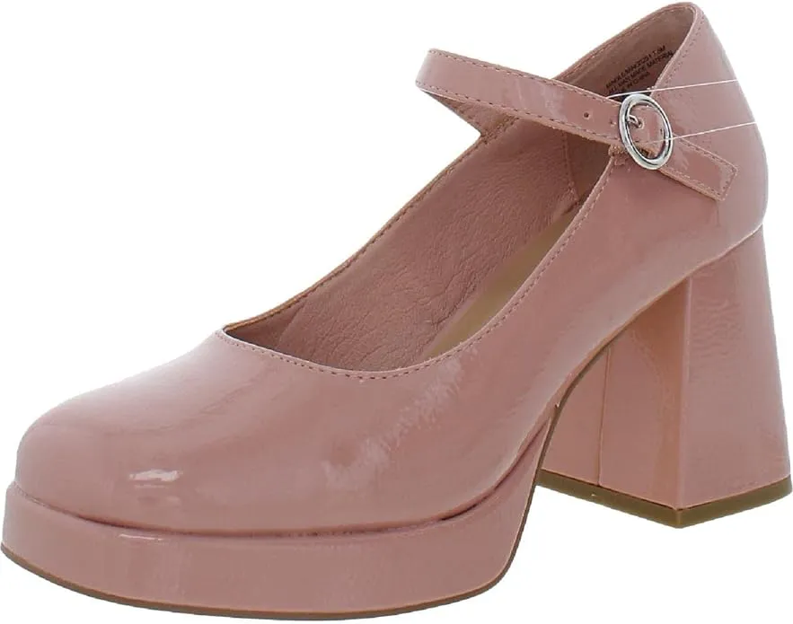 Steve Madden Pink Patent Mary Jane Block Heel Pumps