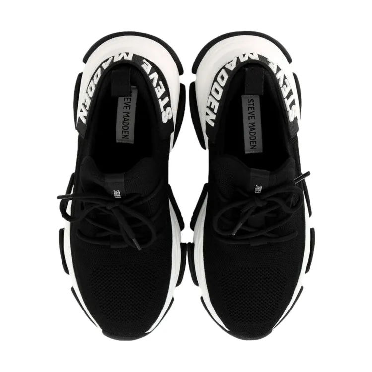 Black Lace-Up Sneakers for Women by Steve Madden