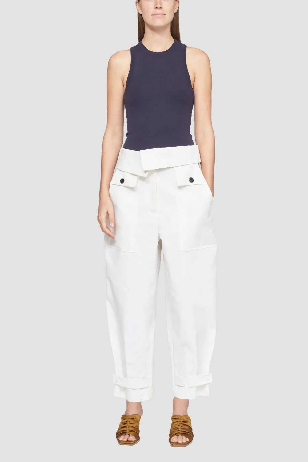 Structured Cotton Banana Trousers