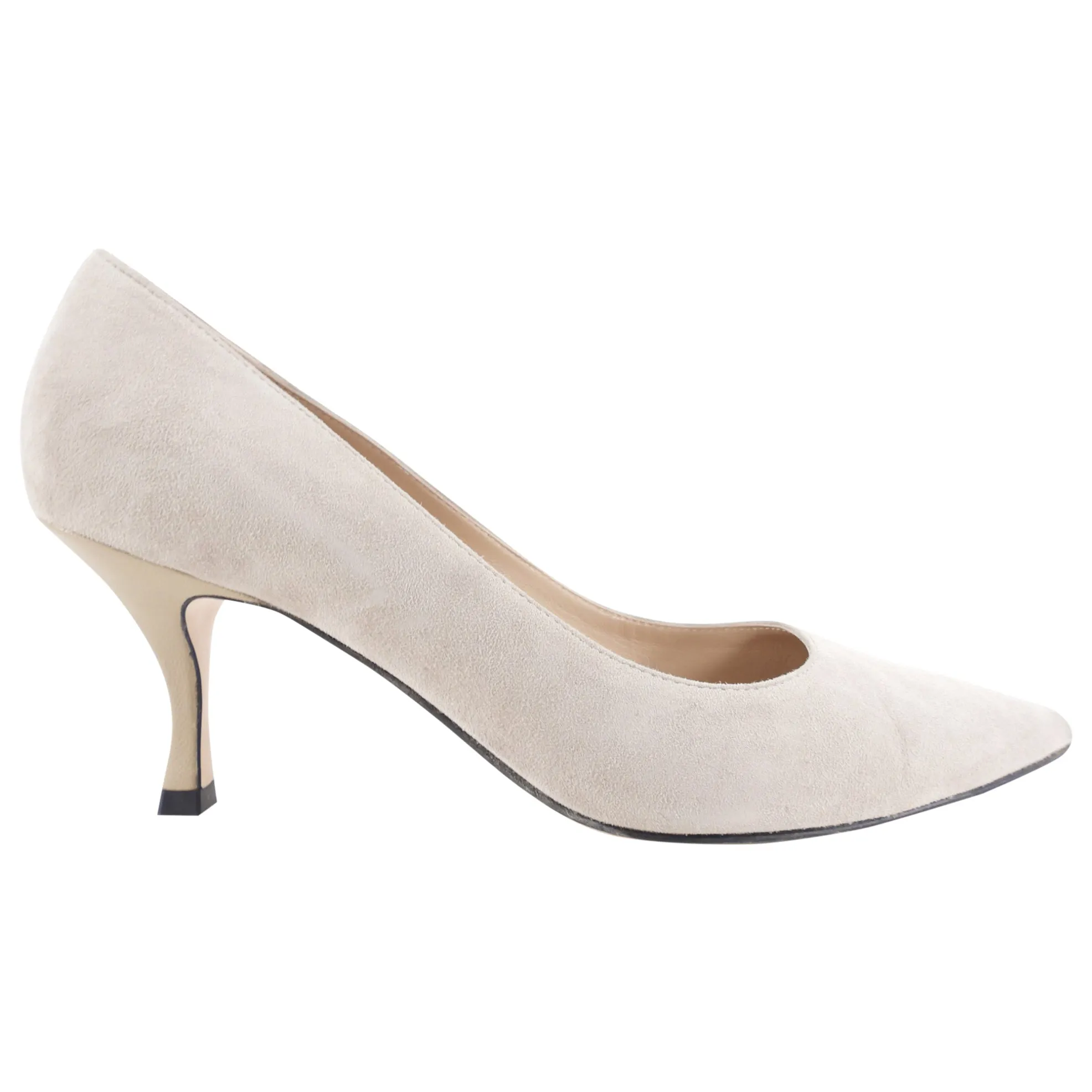 Stuart Weitzman Light Taupe Suede Tippi 70mm Pumps - Size 7.5