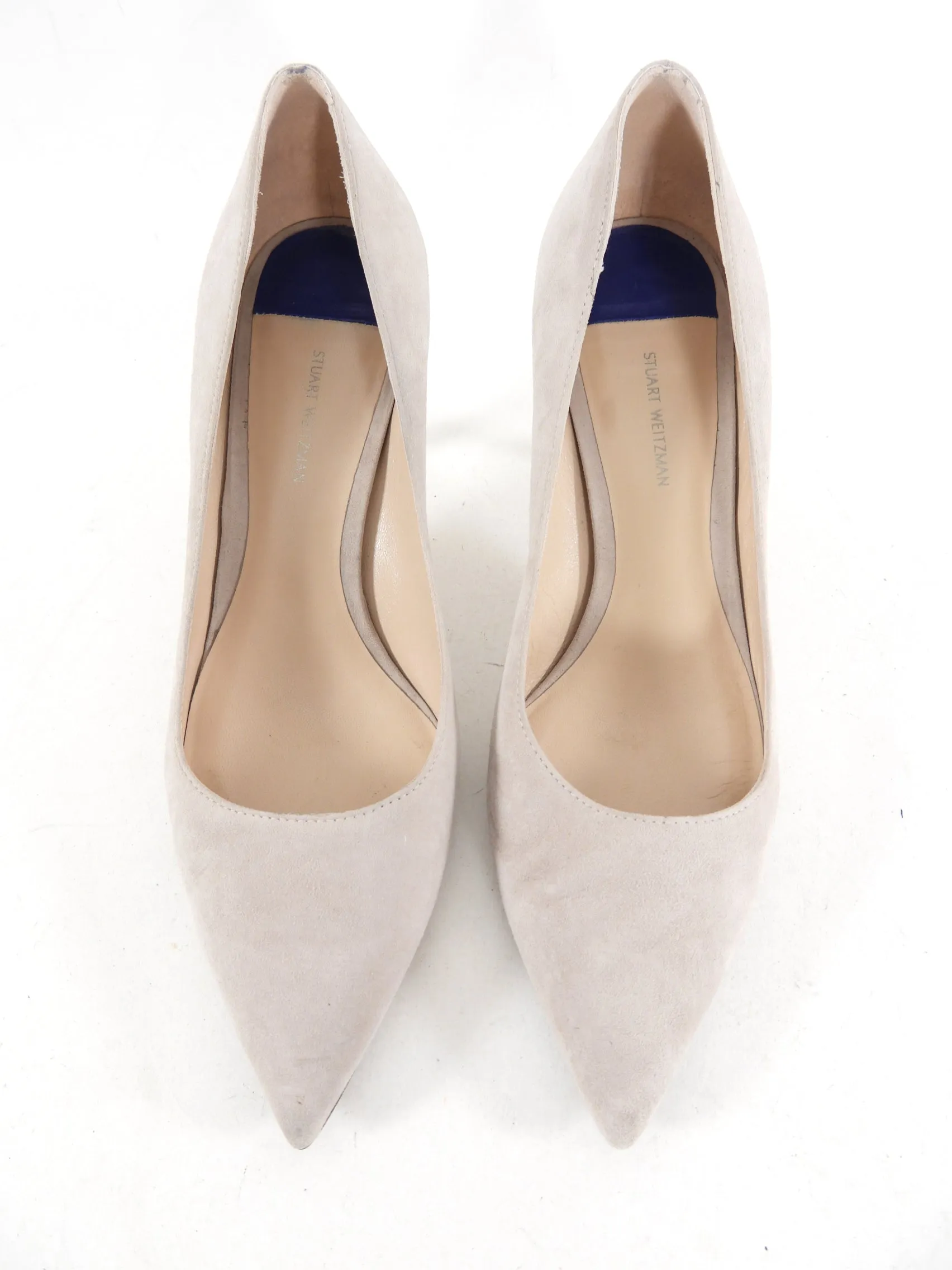 Stuart Weitzman Light Taupe Suede Tippi 70mm Pumps - Size 7.5