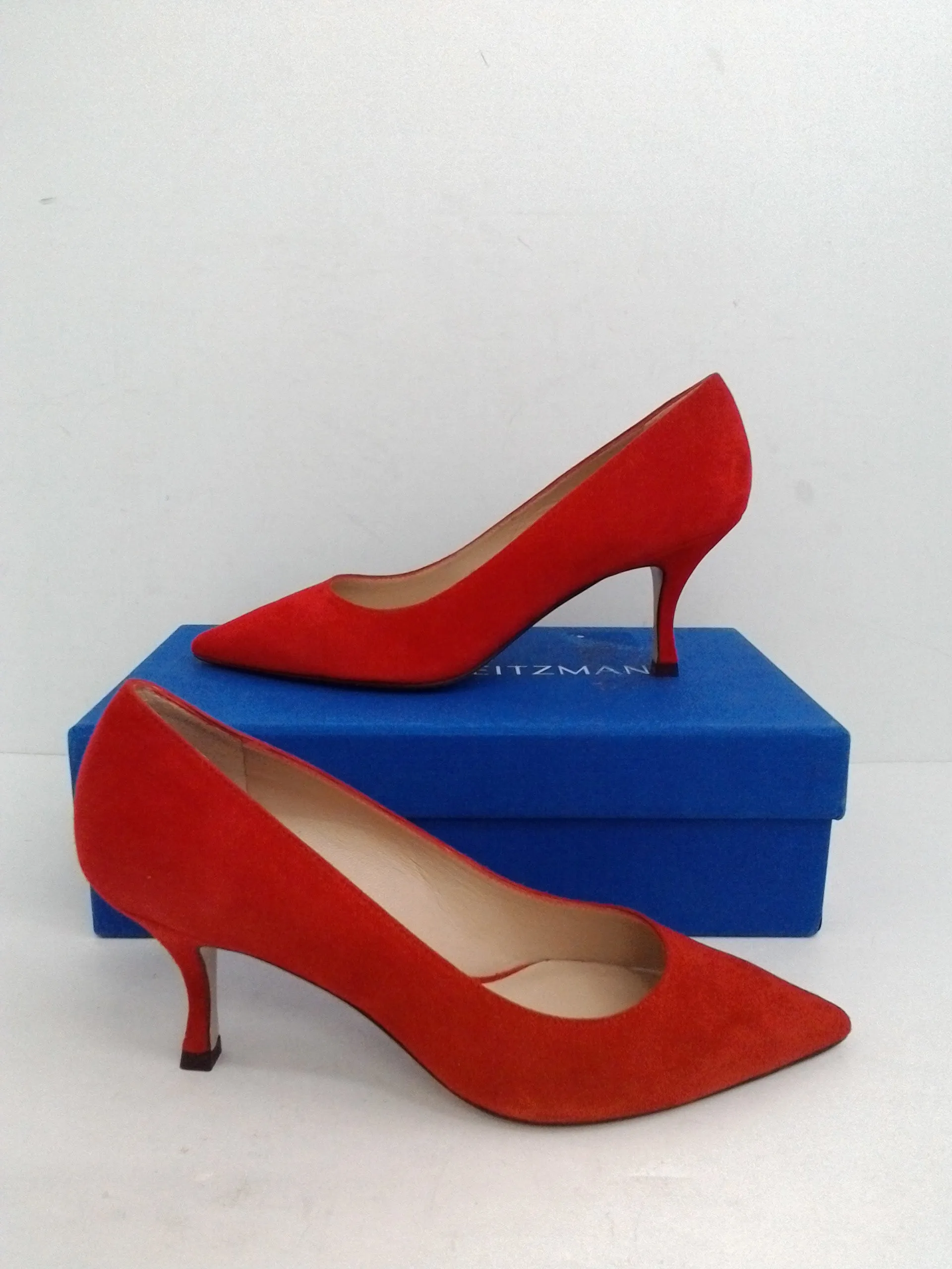 Stuart Weitzman Women's Red Suede Heels Size 7 M