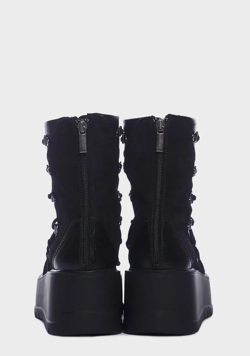 Stylish Black Wedge Boots