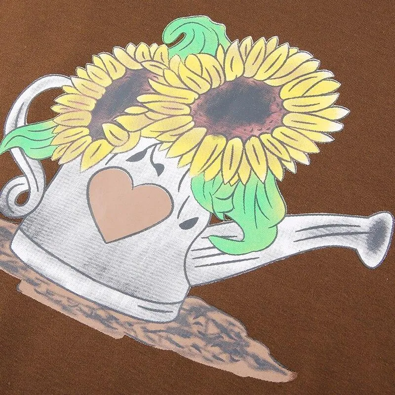 Sunflower Print Sweatshirt