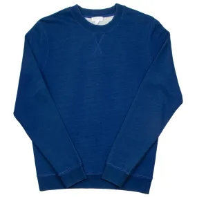 Sunspel real indigo loopback sweatshirt.