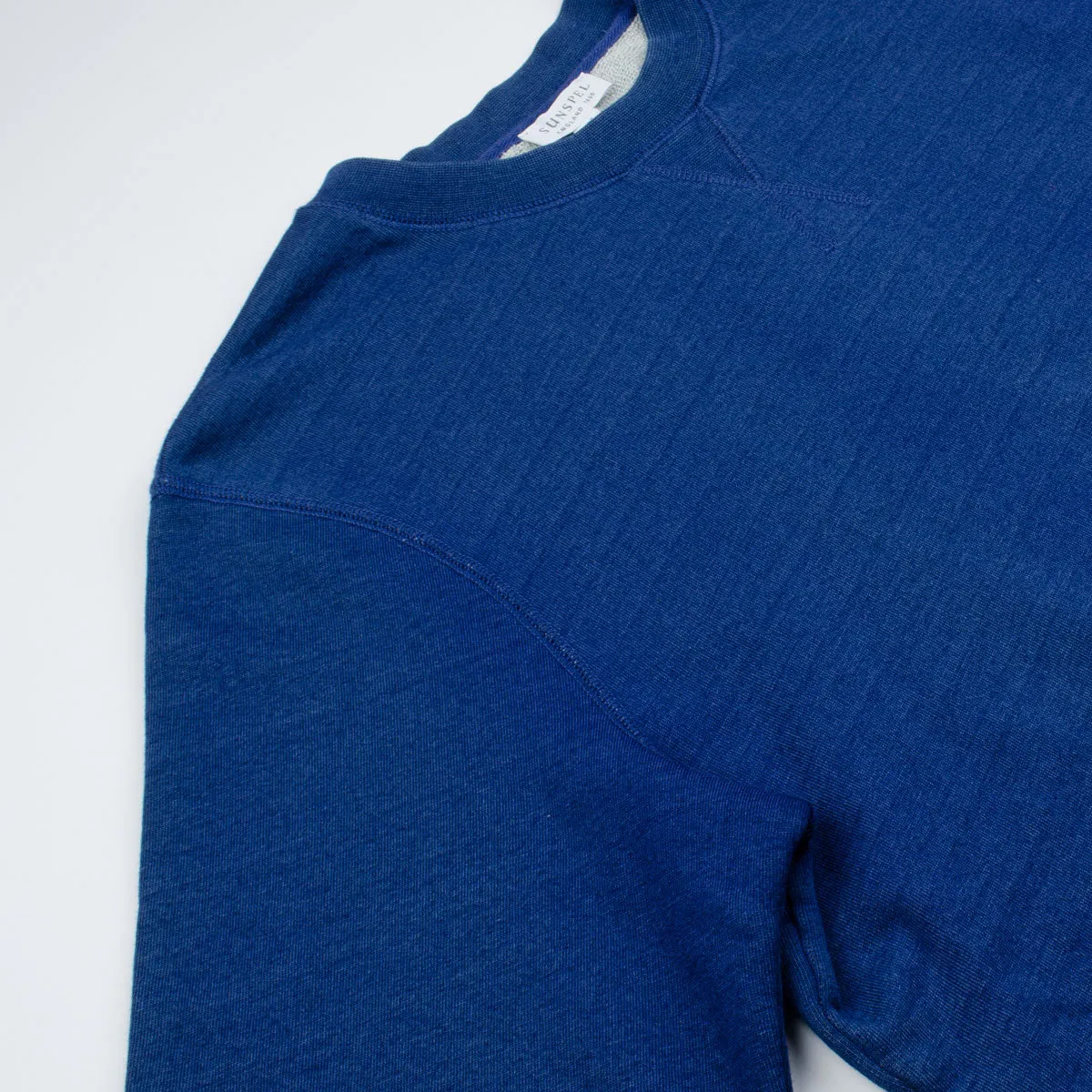 Sunspel real indigo loopback sweatshirt.