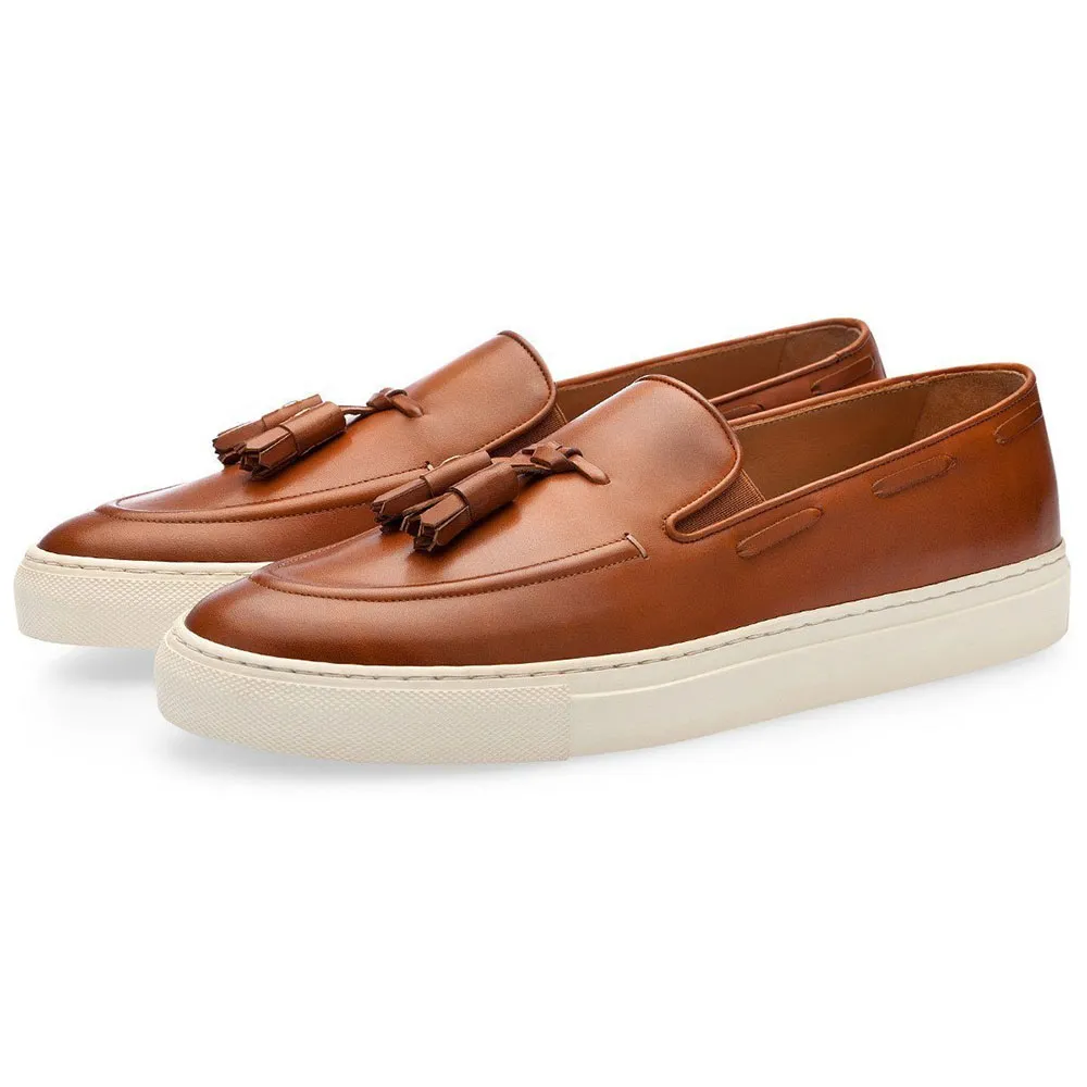 Superglamourous Philippe Nappa Skate Sneakers Cognac