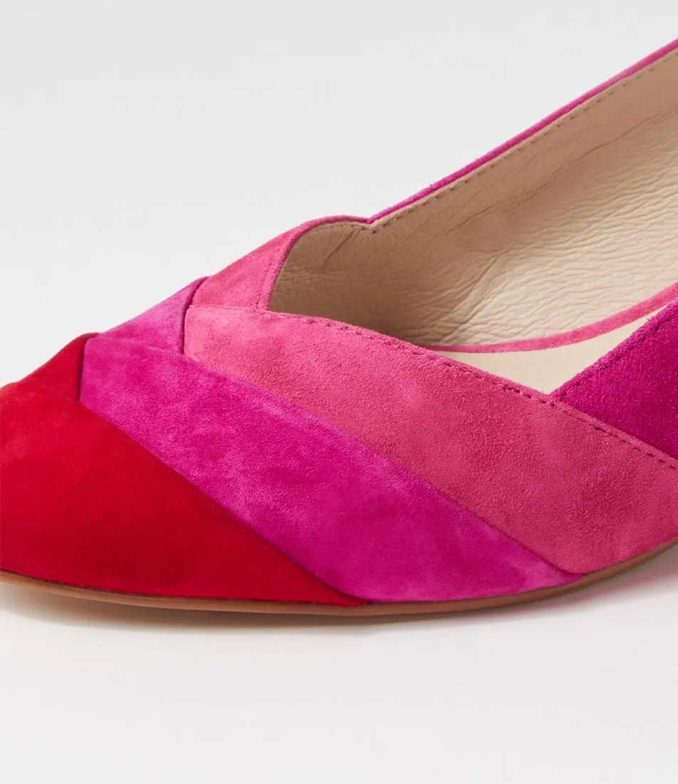 SUPERSOFT Ollie Fuchsia Multi Suede Heels