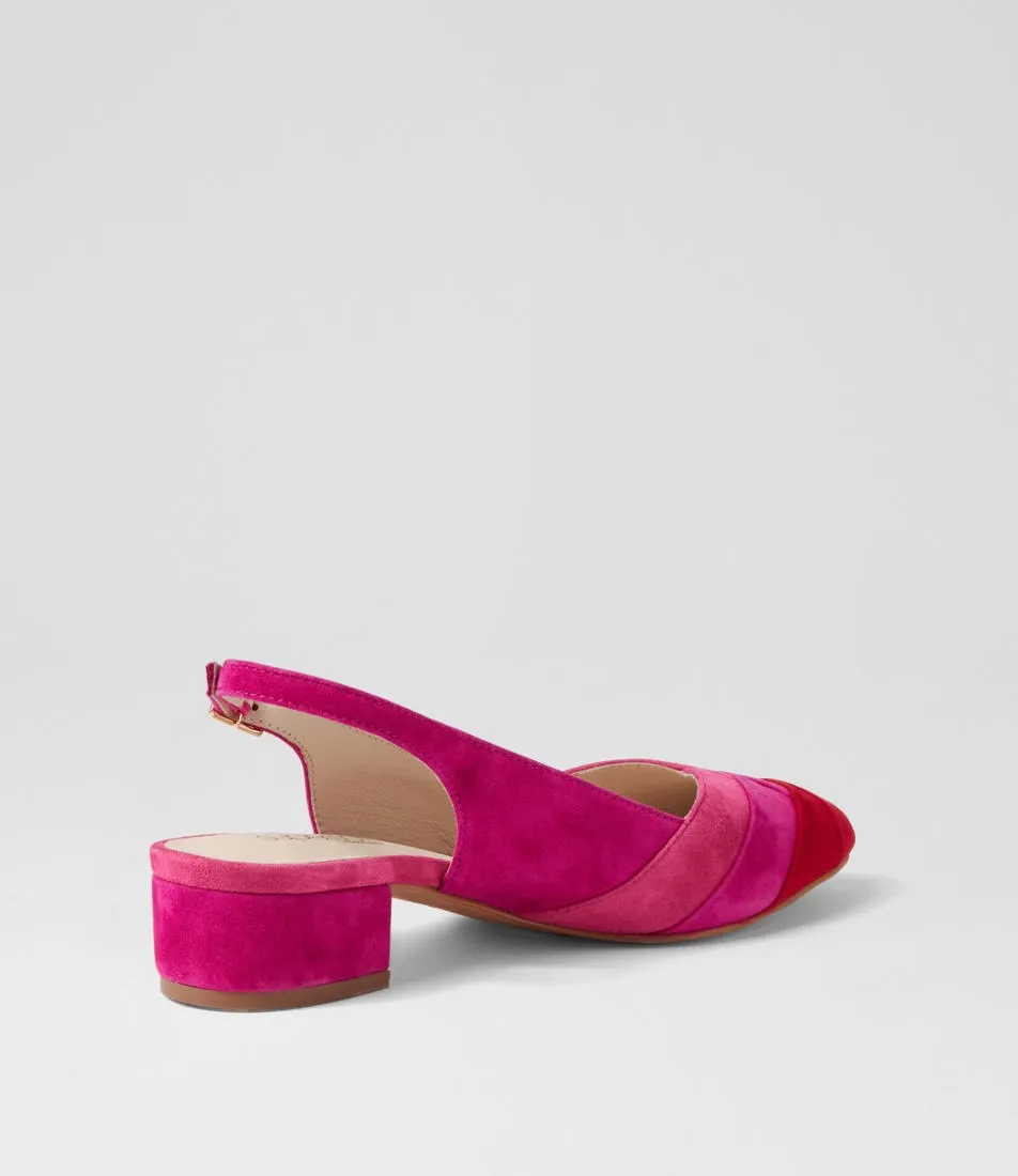 SUPERSOFT Ollie Fuchsia Multi Suede Heels