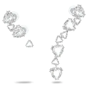 SWAROVSKI Millenia Asymmetrical, 3 Set Single Ear Cuff – White & Rhodium 