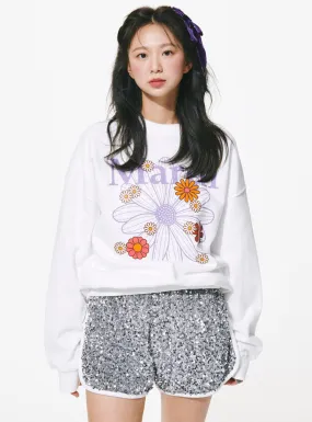 White Lavender Sweatshirt Blossom