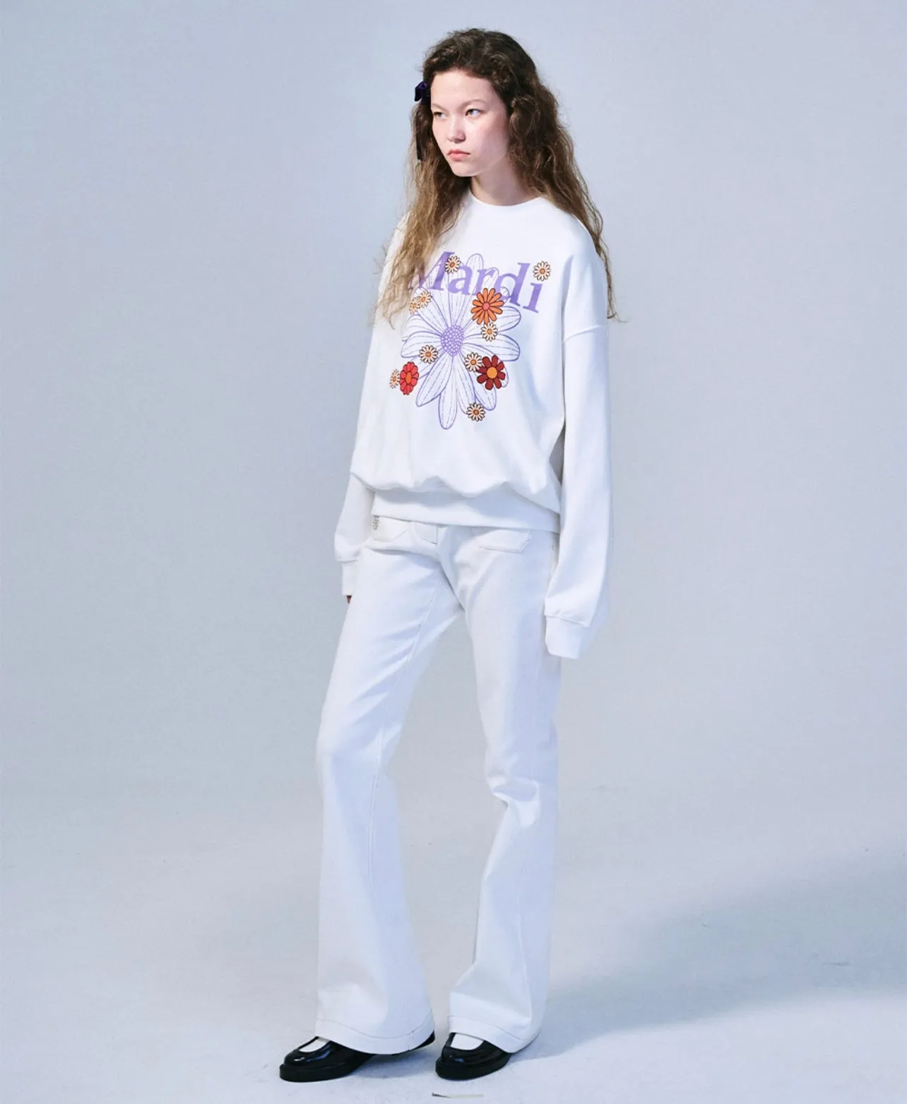 White Lavender Sweatshirt Blossom