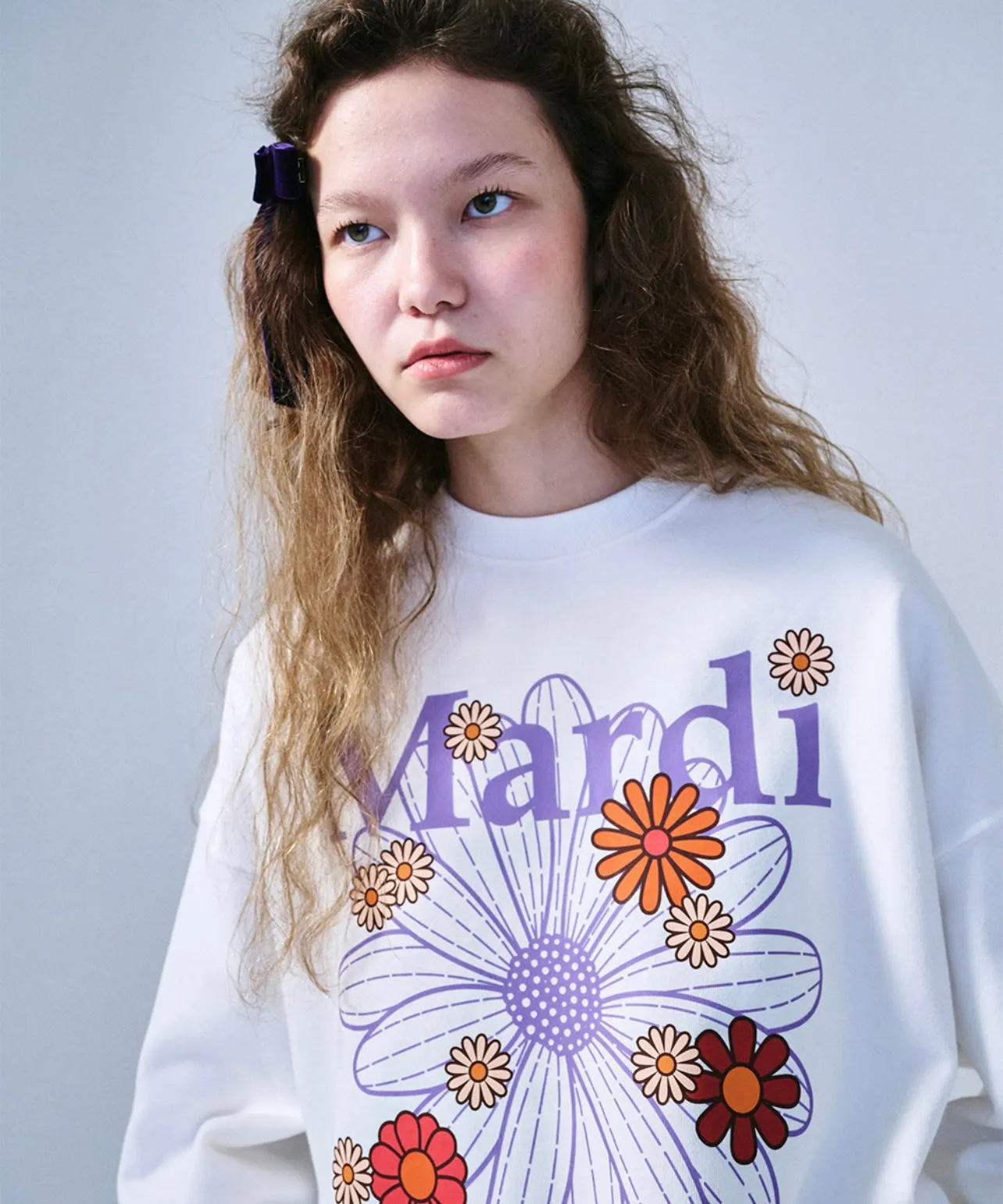 White Lavender Sweatshirt Blossom