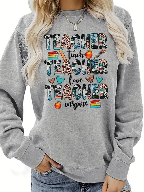 Teacher Printed Women Sweatshirt