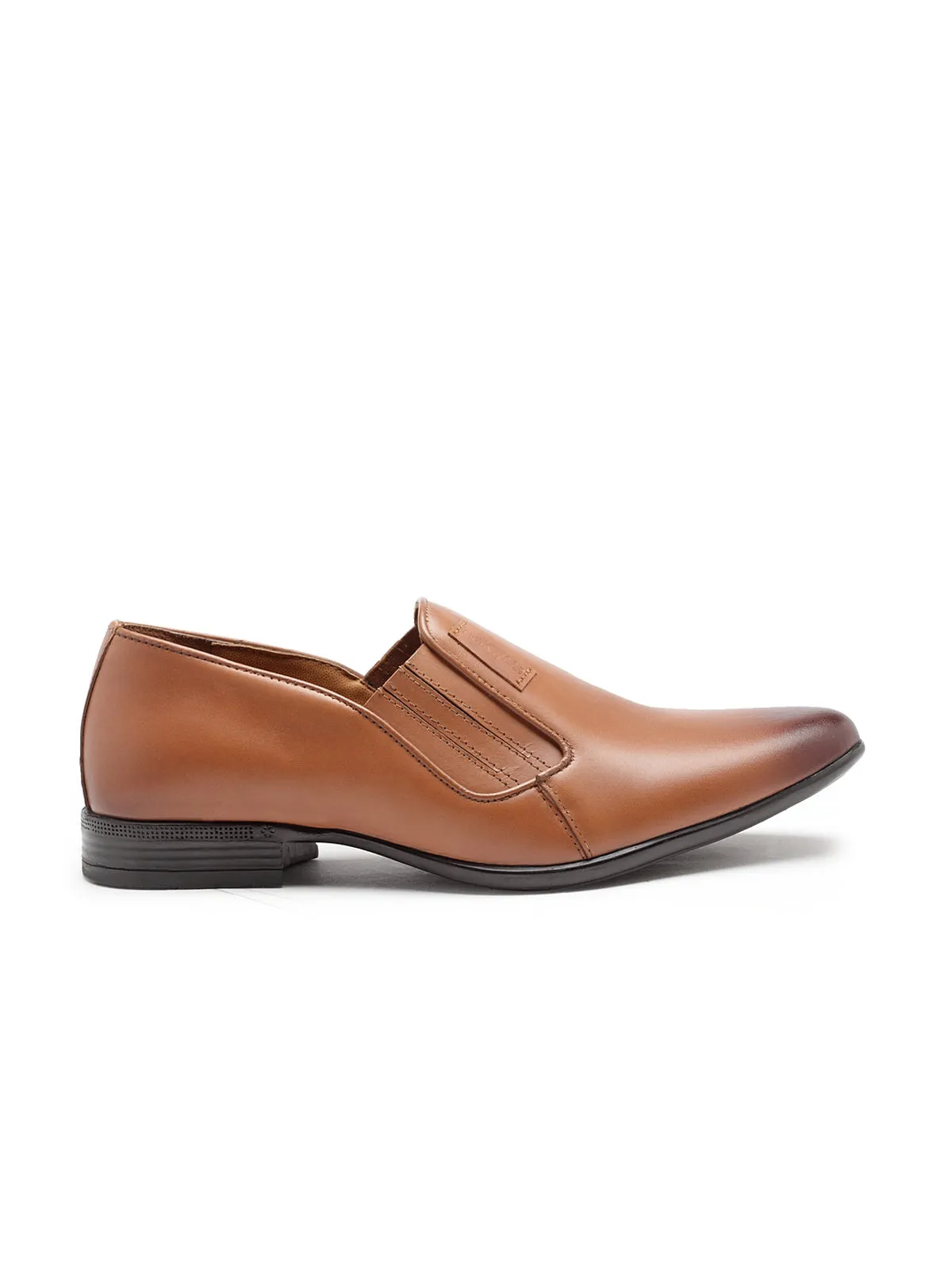 Teakwood Genuine Leather Tan Slip-On Shoes