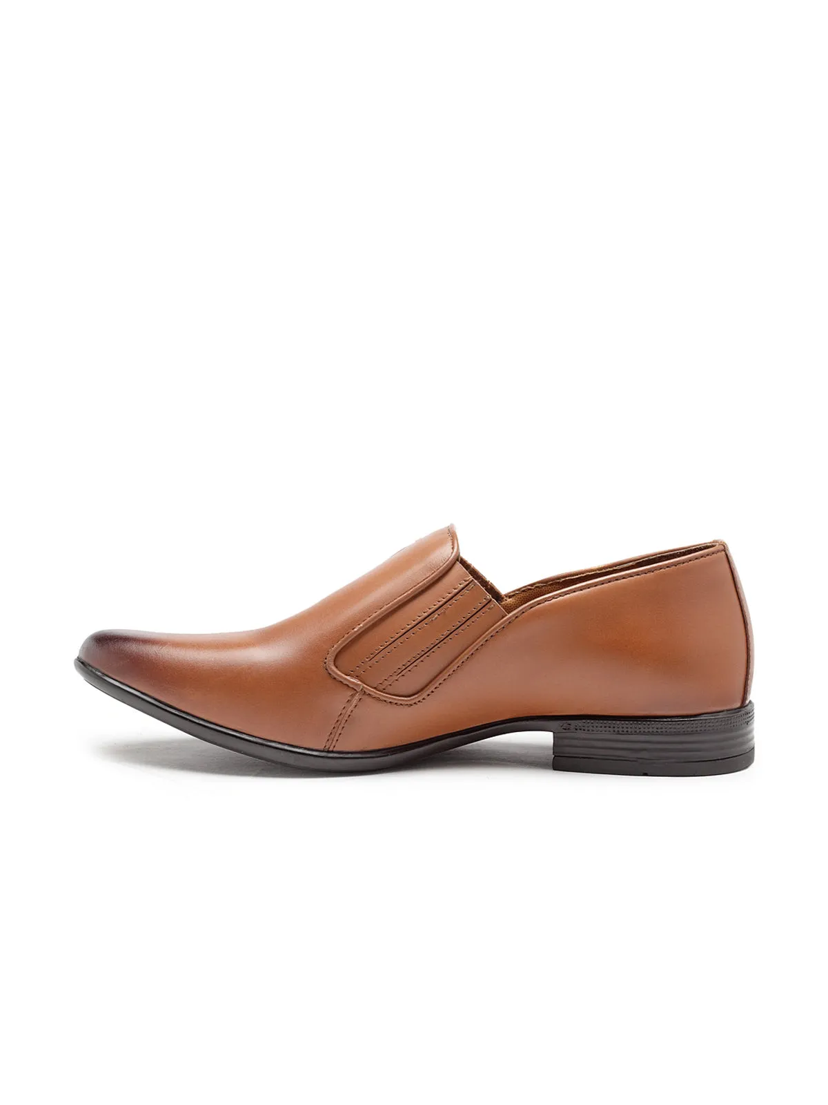 Teakwood Genuine Leather Tan Slip-On Shoes